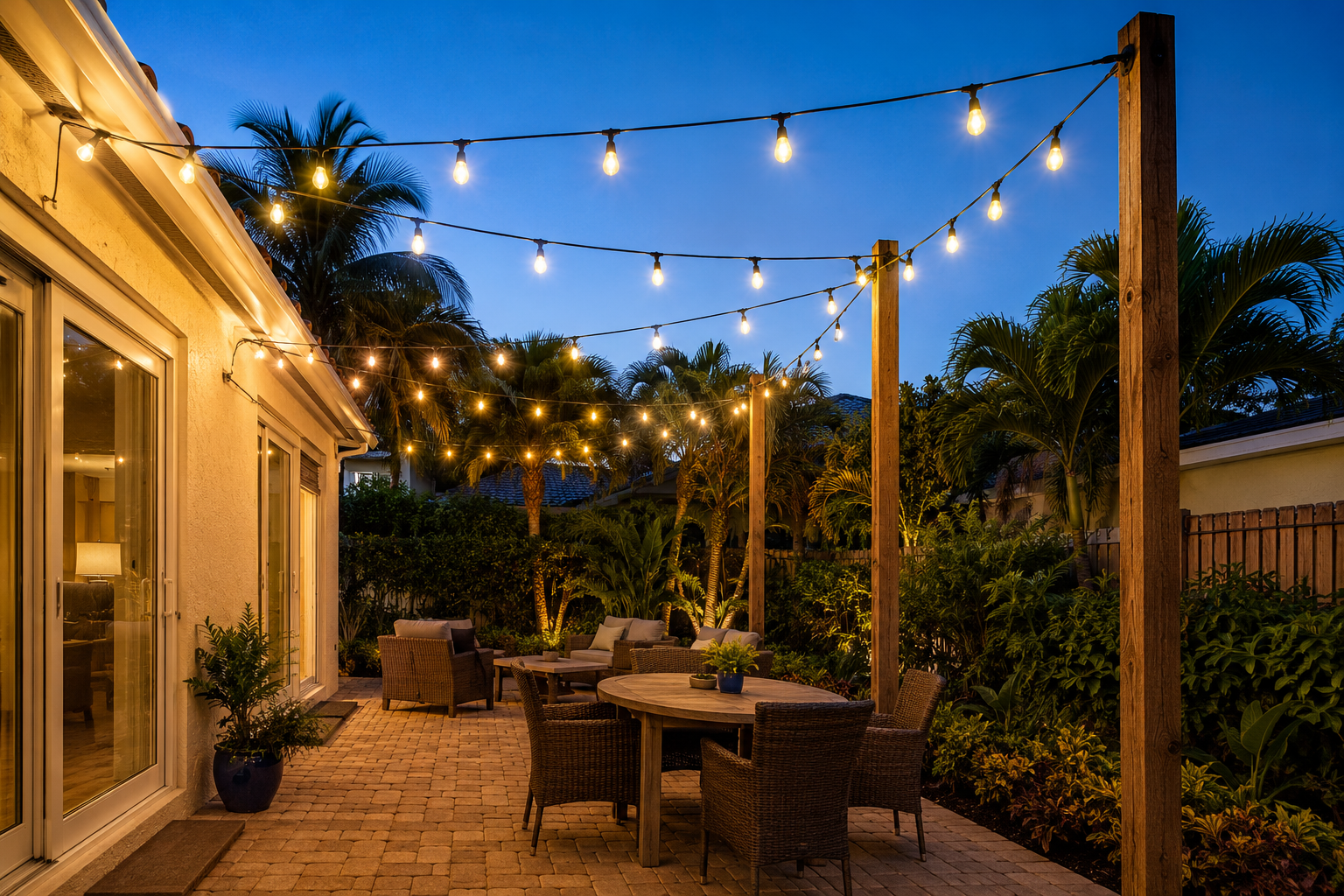 Patio & Outdoor String Lights Installation